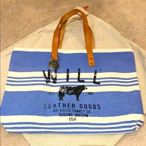 Canvas Tote with Leather Handle